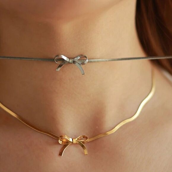 bohemian bow necklace A267 - Picture 1 of 3